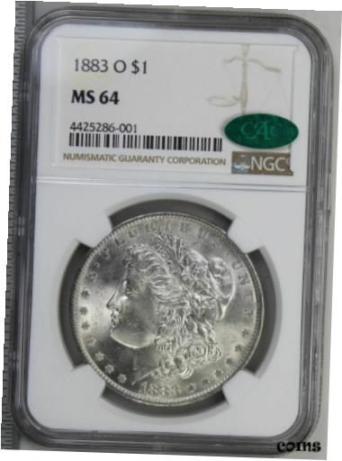 【極美品/品質保証書付】 アンティークコイン コイン 金貨 銀貨 [送料無料] 1883 O Morgan, Silver Dollar Blast White NGC and CAC MS 64 1