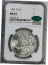 【極美品/品質保証書付】 アンティークコイン コイン 金貨 銀貨 [送料無料] 1883 O Morgan, Silver Dollar Blast White NGC and CAC MS 64