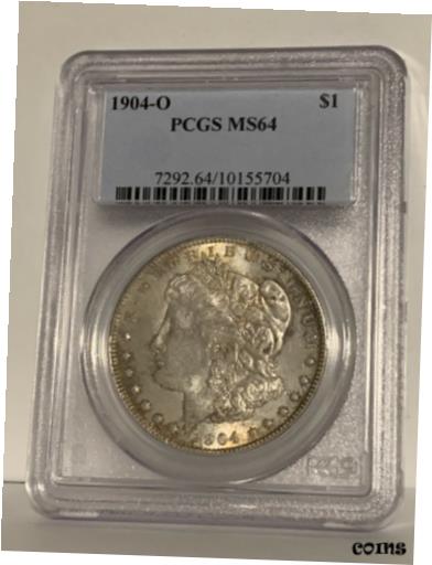 【極美品/品質保証書付】 アンティークコイン コイン 金貨 銀貨 [送料無料] 1904-O Morgan Silver Dollar, PCGS MS-64!