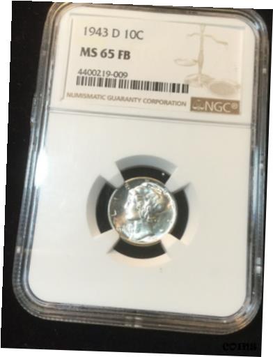  アンティークコイン コイン 金貨 銀貨  1943-D Mercury NGC MS65 FB - See My Listings For Birth Year Silver Gifts!