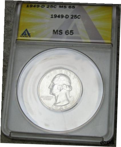  アンティークコイン コイン 金貨 銀貨  1949-D Washington Quarter Dollar Silver ---- MS-65 NGC Graded ---- #027A