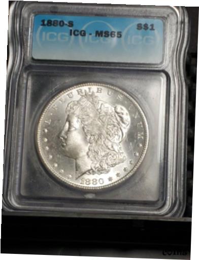  アンティークコイン コイン 金貨 銀貨  1880 S Morgan Silver Dollar ICG MS65 w/PL qualities