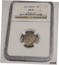 【極美品/品質保証書付】 アンティークコイン コイン 金貨 銀貨 [送料無料] AUSTRIA 1872 10K 10 Kreuzer NGC MS65 MS 65 Austrian Certified Silver UNC Coin