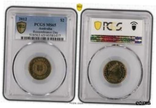 2012 オーストラリア記念日ゴールド ポピー PCGS MS65 #14172012 Australia Remembrance Day Gold Poppy PCGS MS65 #1417