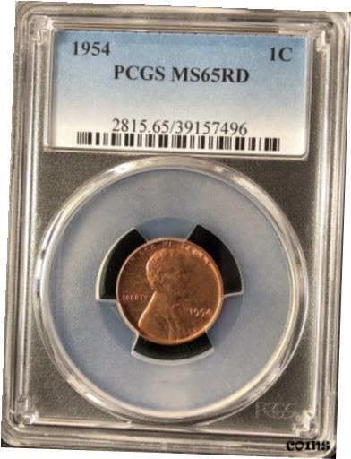 1954 1C RD 󥫡 1  PCGS MS65RD 391574961954 1C RD Lincoln Wheat ...
