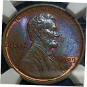 yɔi/iۏ؏tz AeB[NRC RC   [] 1909 P No VDB Lincoln Wheat Cent Penny 1c GEM BU+Toning NGC MS65 BN Uncirculated