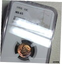 【極美品/品質保証書付】 アンティークコイン コイン 金貨 銀貨 [送料無料] 1955 dime Ms65