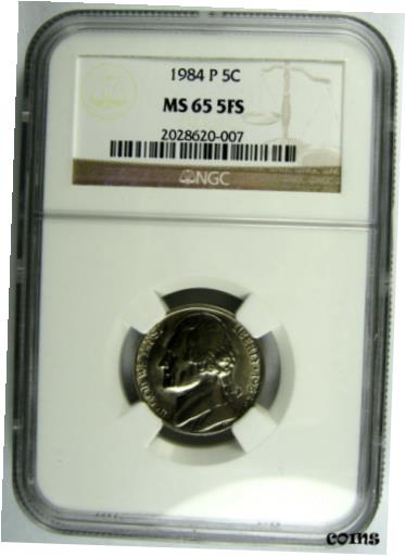 yɔi/iۏ؏tz AeB[NRC RC   [] 1984-P Jefferson Nickel MS-65 5FS NGC