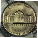 1955 ジェファーソン ニッケル 5C PCGS MS65 - 完全な外観1955 Jefferson Nickel 5C PCGS MS65 - Looks Full Steps(3)