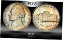 1946-D ジェファーソン ニッケル PCGS MS65 Unc Bu ユニークなセレクト カラートーンの美しさ1946-D Jefferson Nickel PCGS MS65 Unc Bu Unique Select Color Toned Beauty(3)