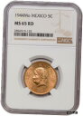 yɔi/iۏ؏tz AeB[NRC RC   [] 1944-MO MEXICO 5 CENTAVOS MS65 RD NGC ONLY 8 GRADED HIGHER