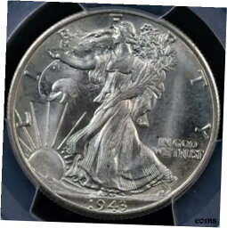 【極美品/品質保証書付】 アンティークコイン コイン 金貨 銀貨 [送料無料] 1943 D WALKING LIBERTY HALF PCGS MS 66 BEAUTIFUL SHIMMERING WHITE SUPERB GEM