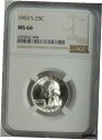 yɔi/iۏ؏tz AeB[NRC RC   [] 1953-S 25C WASHINGTON SILVER QUARTER GEM+ NGC MS66 #6305042-008 GREAT EYE APPEAL