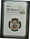 1964 シルバー ワシントン クォーター - NGC MS661964 Silver Washington Quarter - NGC MS66(3)