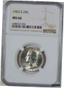 yɔi/iۏ؏tz AeB[NRC RC   [] 1953 S Silver Washington Quarter NGC Graded MS66 GEM BU Uncirculated