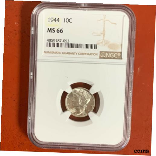 ڶ/ʼݾڽա ƥ    [̵] 1944 Mercury Dime MS 66 NGC 90% Silver 10c Uncirculated US Coin Collectible