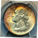 yɔi/iۏ؏tz AeB[NRC RC   [] 1964-D Washington Quarter PCGS MS66 Top-Shelf Toning, Scratch-Free Holder CHN