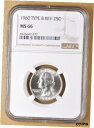 yɔi/iۏ؏tz AeB[NRC RC   [] 1960 P Washington Quarter 'Type B Reverse' NGC MS66