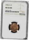 1936-S 1C RD リンカーン小麦 1 セント NGC MS66RD 4468152-0011936-S 1C RD Lincoln Wheat One Cent NGC MS66RD 4468152-001(3)