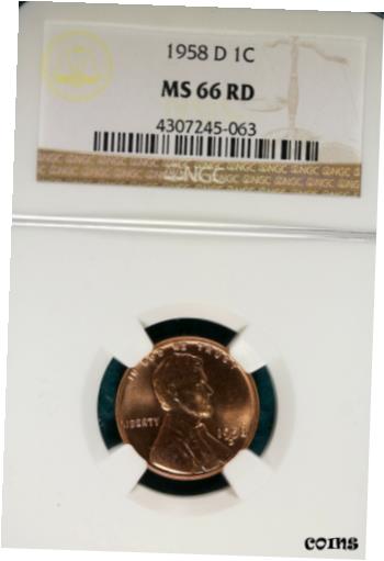 yɔi/iۏ؏tz AeB[NRC RC   [] 1958-D NGC MS66 RED Lincoln Wheat Cent!! #B6730