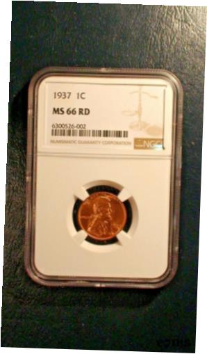 楽天金銀プラチナ　ワールドリソース【極美品/品質保証書付】 アンティークコイン コイン 金貨 銀貨 [送料無料] 1937 P Lincoln Wheat Cent NGC MS66 RED GEM 1C Coin PRICED FOR QUICK SALE!