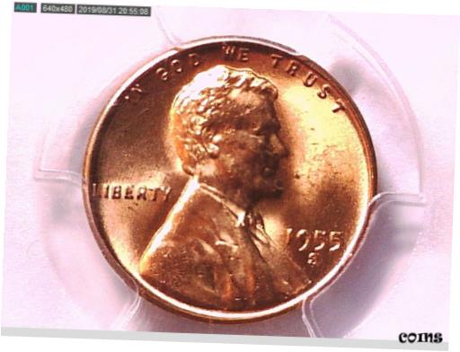 1955 S 󥫡   PCGS MS 66 RD 33313820 ӥǥ1955 S Lincoln Wheat C...