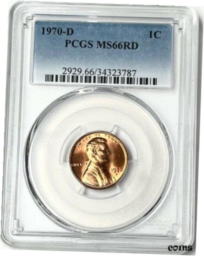 yɔi/iۏ؏tz AeB[NRC RC   [] USA - Lincoln Memorial Cent - Penny - 1970-D - PCGS MS66 Red - Great Color!