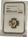 1938-D バッファロー ニッケル NGC MS66 素晴らしいカミソリのような鋭い宝石 光沢のある宝石1938-D Buffalo Nickel NGC MS66 Superb Razor Sharp Gem Lustrous Gem
