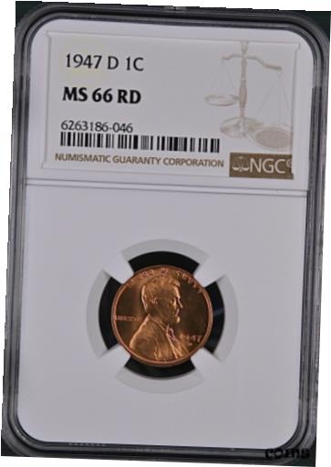 1947-D 1C RD 󥫡 1  NGC MS66RD 6263186-0461947-D 1C RD Lincoln ...