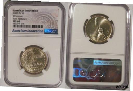  アンティークコイン コイン 金貨 銀貨  2019 D Innovation Delaware Dollar $1 Classifying Stars NGC MS 66 First Releases