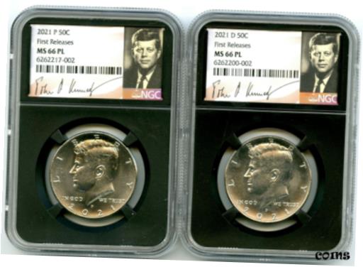 ڶ/ʼݾڽա ƥ    [̵] 2021 P &D KENNEDY NGC MS66 PL HALF DOLLAR MATCHING 2 COIN SET FIRST RELEASES