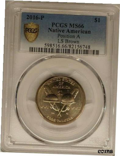  アンティークコイン コイン 金貨 銀貨  2016-P NATIVE AMERICAN SACAGAWEA DOLLAR PCGS MS66 Pos A - LS Brown Collection