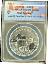 yɔi/iۏ؏tz AeB[NRC RC   [] 2011 $5 Canadian Wildlife Silver Grizzly ANACS MS69 First Release