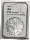  アンティークコイン コイン 金貨 銀貨  2001 American Silver Eagle NGC MS 69