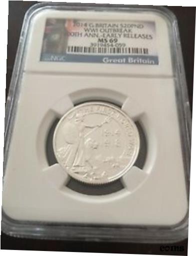 ڶ/ʼݾڽա ƥ    [̵] 2014 GREAT BRITAIN SILVER 20 POUNDS WWI OUTBREAK ANNIVERSARY NGC MS 69 ER