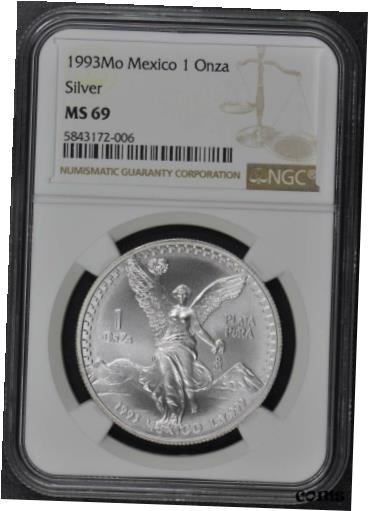 yɔi/iۏ؏tz AeB[NRC RC   [] 1993 MO MEXICO Silver 1 ONZA Libertad NGC MS69