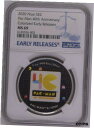 NGC MS69 2020 ニウエ 40 周年記念パックマン カラー化 1 オンス シルバー コイン ER ブルーNGC MS69 2020 Niue 40th Anniversary Pac-Man Colorized 1oz Silver Coin ER blue