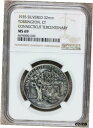 1935年 コネチカット州トリントン 300周年記念銀町勲章 - NGC MS 691935 Torrington, CT Connecticut Tercen...