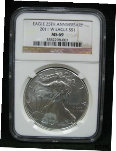 【極美品/品質保証書付】 アンティークコイン コイン 金貨 銀貨 [送料無料] 2011-W American Silver Eagle 25th Anniversary NGC MS 69