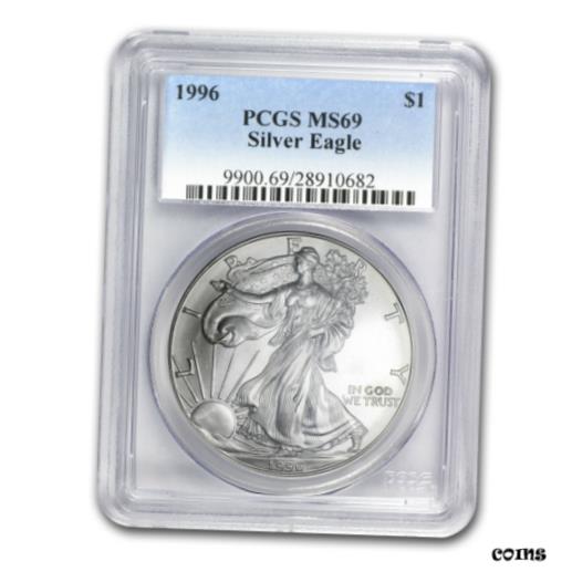 【極美品/品質保証書付】 アンティークコイン コイン 金貨 銀貨 [送料無料] 1996 Silver American Eagle MS-69 PCGS - SKU #9262