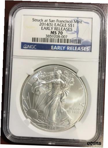  アンティークコイン コイン 金貨 銀貨  2014-S Silver Eagle MS70 Early Release NGC (SE:12)