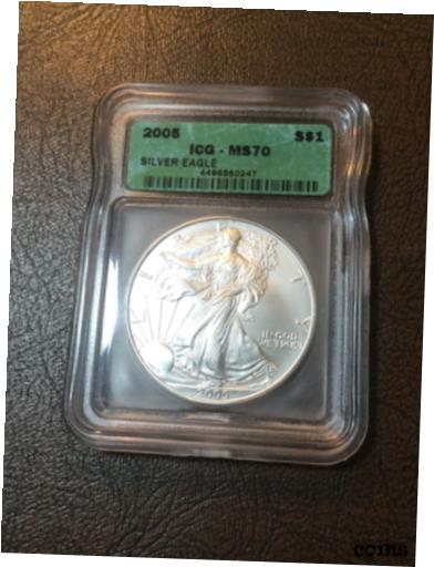  アンティークコイン コイン 金貨 銀貨  2005 Silver Eagle ICG MS70. - See My Listings For Silver Half Birth Year Gifts!