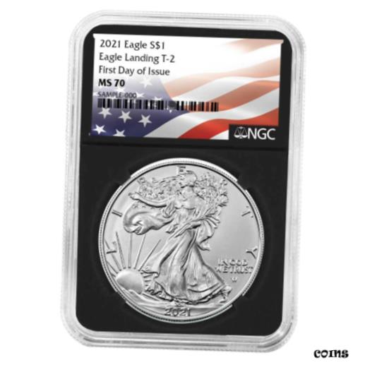 【極美品/品質保証書付】 アンティークコイン コイン 金貨 銀貨 [送料無料] 2021 $1 Type 2 American Silver Eagle NGC MS70 FDI Flag Label Retro Core 1