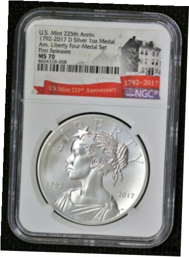 ڶ/ʼݾڽա ƥ    [̵] 2017-D 225th Ann. American Liberty Silver Medal 1 oz MS 70 NGC First Releases