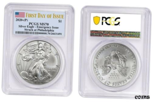 ڶ/ʼݾڽա ƥ    [̵] 2020 (P) $1 American Silver Eagle PCGS MS70 Emergency Production FDOI Philadelph