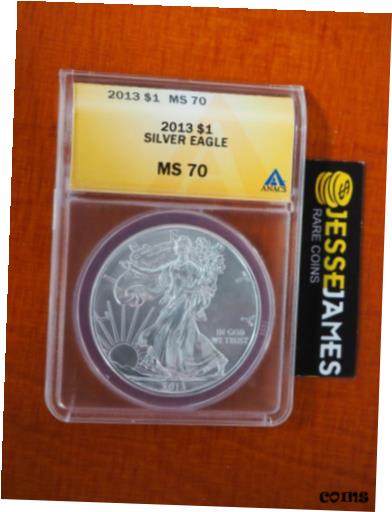  アンティークコイン コイン 金貨 銀貨  2013 $1 AMERICAN SILVER EAGLE ANACS MS70 GOLD LABEL