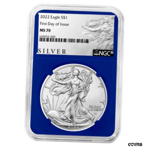 楽天金銀プラチナ　ワールドリソース【極美品/品質保証書付】 アンティークコイン コイン 金貨 銀貨 [送料無料] 2022 $1 American Silver Eagle NGC MS70 FDI ALS Label Blue Core