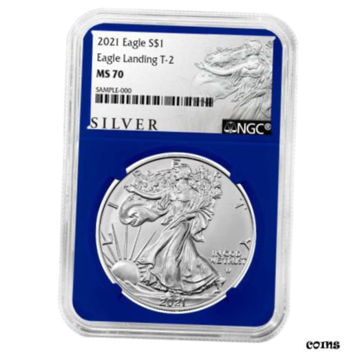 楽天金銀プラチナ　ワールドリソース【極美品/品質保証書付】 アンティークコイン コイン 金貨 銀貨 [送料無料] 2021 $1 Type 2 American Silver Eagle NGC MS70 ALS Label Blue Core