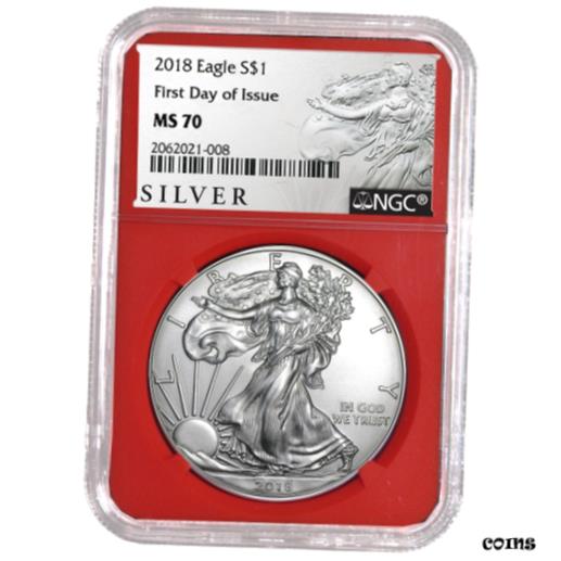 楽天金銀プラチナ　ワールドリソース【極美品/品質保証書付】 アンティークコイン コイン 金貨 銀貨 [送料無料] 2018 $1 American Silver Eagle NGC MS70 ALS FDI Label Red Core