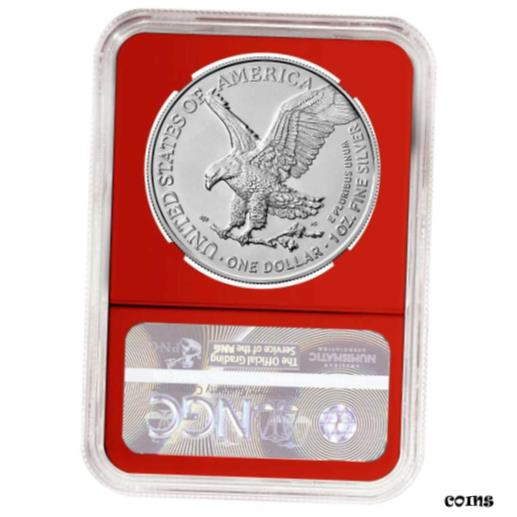 【極美品/品質保証書付】 アンティークコイン コイン 金貨 銀貨 [送料無料] 2021 $1 Type 2 American Silver Eagle NGC MS70 ER ALS Label Red Core 2